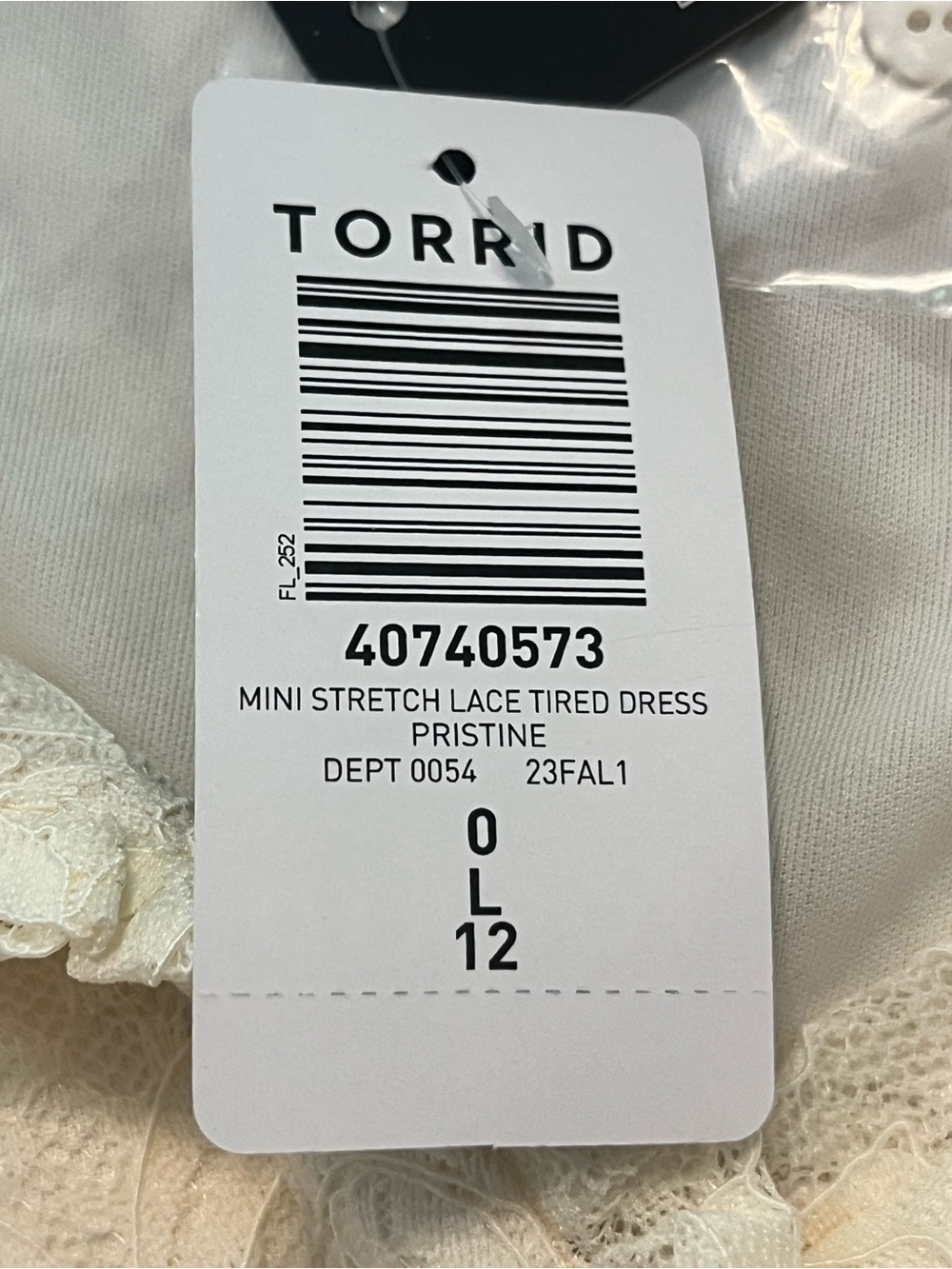 Torrid Mini Stretch Lace Tiered Dress Pristine Ivory White Plus Size 0 (12) NWT - Picture 7 of 10